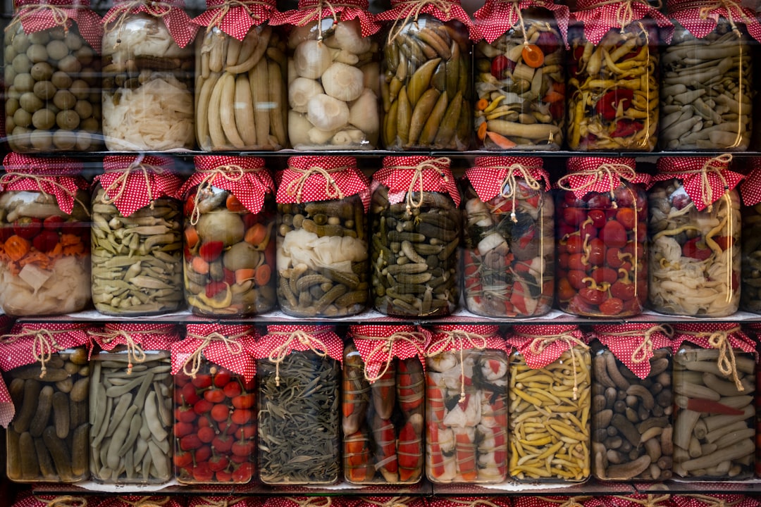 a display case filled with lots of different types of food